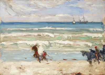 Пляжная сцена, Танжер by Джеймс Уилсон Моррис, 1906-1916 — digital art print download