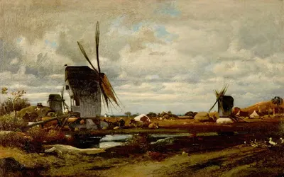 Les moulins à vent by Jules Dupré, 1835 — digital art print download