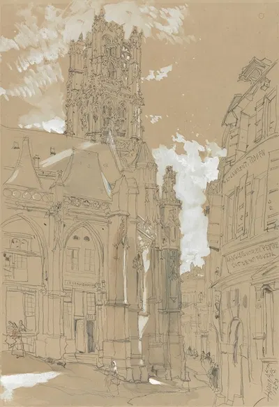 St. Laurent, Rouen by James Holland, 1850 — digital art print download