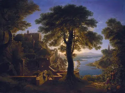 Замок у реки by Карл Фридрих Шинкель, 1820 — digital art print download