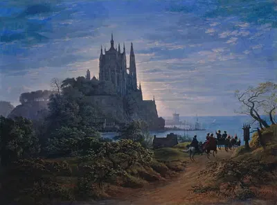 Готическая церковь на скале у моря by Карл Фридрих Шинкель, 1815 — digital art print download