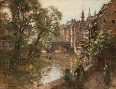 Мост в Нюрнберге by Леон Огюст Лермиц, 1896 — digital art print download