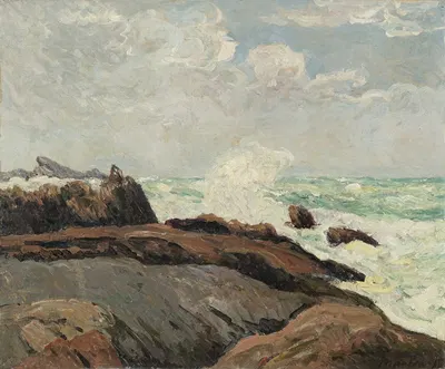 Сильное море в Сен-Геноле Пенмарке by Максим Мофра, 1898 — digital art print download
