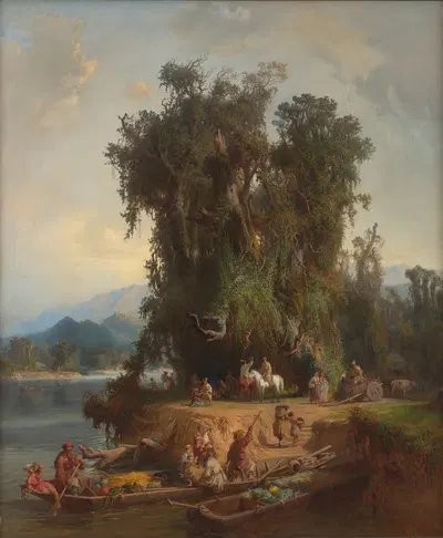 Сбор фруктов в Мингрелии by Поль Франкен, 1859 — digital art print download