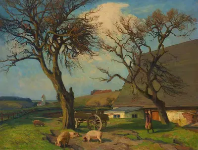 Old apple trees by Richard Eschke, 1910 — digital art print download