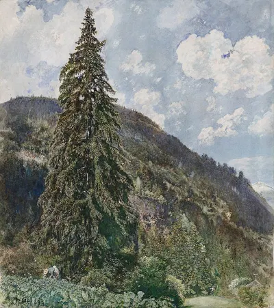 Старая ель в Бад Гастайне by Рудольф фон Альт, 1899 — digital art print download