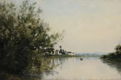 La Seine à Saint-Ouen by Stanislas Lépine — digital art print download