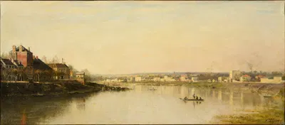 Сена перед Сен-Дени by Станислас Лепин, 1869 — digital art print download