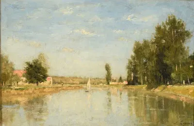 Les Bords de la Marne by Stanislas Lépine, 1878 — digital art print download