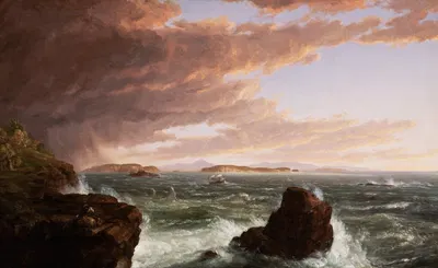Виды через залив Француза с горы Дезерт, после шторма by Томас Коул, 1845 — digital art print download