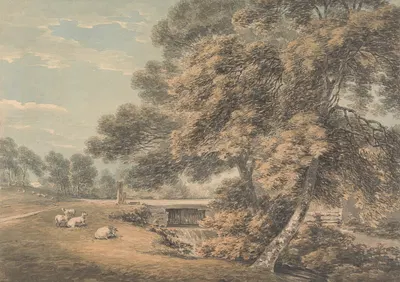 The Trees and River in the Park at Coleorton Hall, Leicestershire by Thomas Hearne — digital art print download