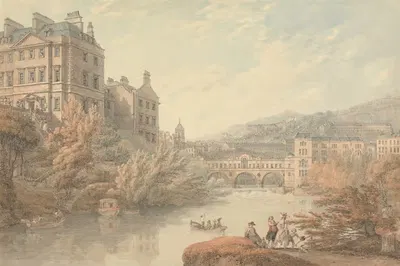 View of Bath from Spring Gardens by Thomas Hearne, 1790 — digital art print download