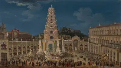 Вид на ночные празднования крещения инфанты в Неаполе, 1740 by Томмазо Руис — digital art print download