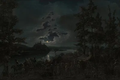 Crusaders attacking the Castle of Punia by Vincentas Dmachauskas, 1837 — digital art print download
