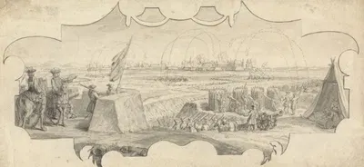 An Officer upon a Rampart Directing the Bombardment of a Distant Town by Jan Wyck — digital art print download