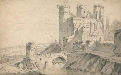 Ruined Castle on a River by Ян Вайк — digital art print download