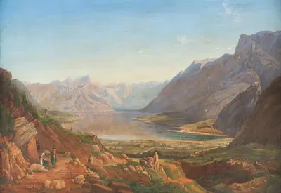 Lake scenery in Northern Italy by Anton Hansch — digital art print download