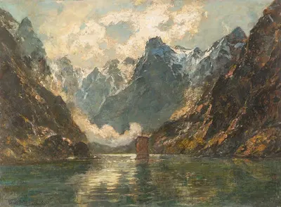 Стена троллей (Норвегия) by Карл Август Генрих Фердинанд Остерхлей, 1919 — digital art print download