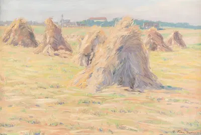 Уборка сена рядом с Дахау by Карл Фридрих Фельбер — digital art print download
