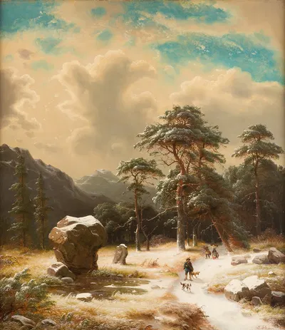 Зимняя атмосфера by Карл Людвиг Шейнс — digital art print download