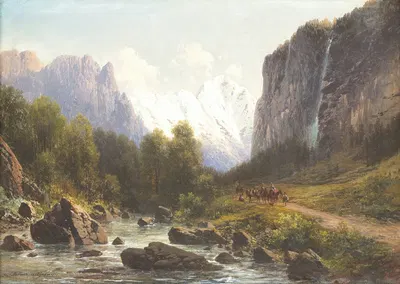 Охотничья партия в горах by Карл Мильнер, 1875 — digital art print download