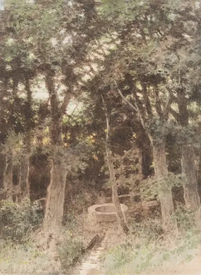 Лес с колодцем by Карл Теодор Рейффенштейн, 1889 — digital art print download