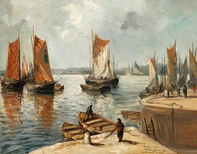 Нормандский порт by Эмиль Отон Фриз, c. 1900 — digital art print download