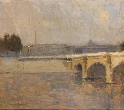 Seine at Paris, Pont de la Concorde by Frank Edwin Scott — digital art print download