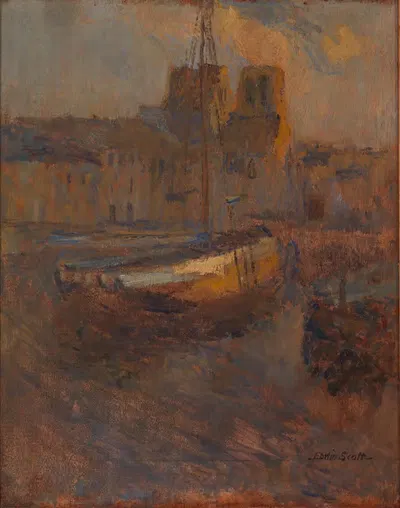 Ships at Anchor, Cherbourg no. II by Frank Edwin Scott — digital art print download