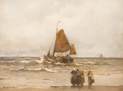 Рыбак, снимающий сеть by Герман Гробе — digital art print download