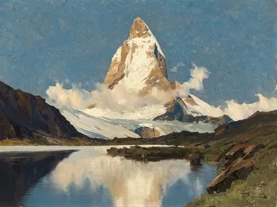 Matterhorn und Riffelsee by Hans Maurus — digital art print download