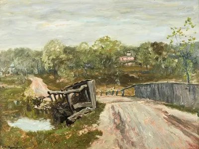 The Stone Fence by Henry Ward Ranger, 1898 — digital art print download