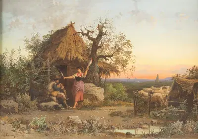 Музыка пастухов, Рим на заднем плане by Герман Давид Саломон Корроди, 1869 — digital art print download