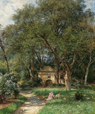 In the Castle Park by Hugo Darnaut, 1893 — digital art print download