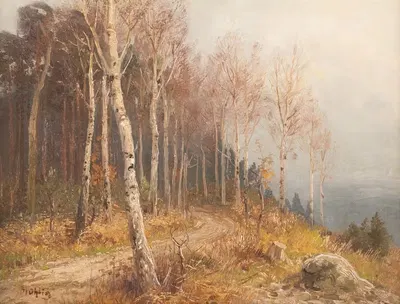 Березовый лес by Хуго Мюлиг — digital art print download