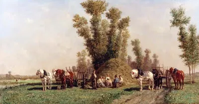 Сеноуборщики отдыхают by Жюль-Жак Вейрассат — digital art print download
