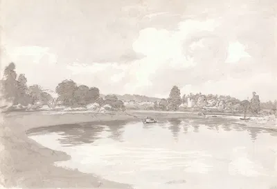 On the River Wye with Wilton Castle Ruins on a Bend in the River by Джон Гловер — digital art print download