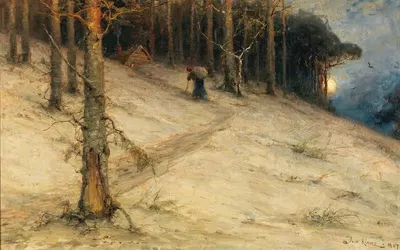Хижина травницы при полном луне by Юлий Сергиевич Клеверов, 1907 — digital art print download