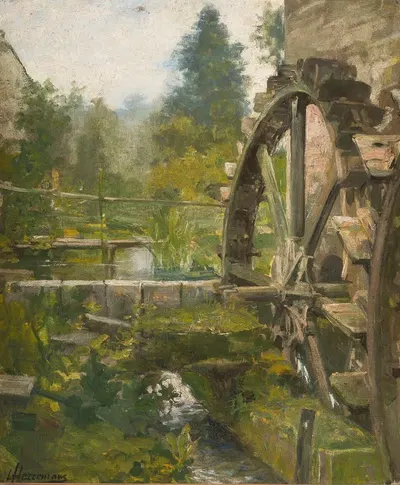 Романтическая водяная мельница by Ливен Херреманс — digital art print download
