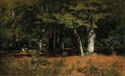 Сбор грибов в лесу by Луи Дузетт — digital art print download
