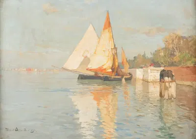 Рыболовные лодки у Венеции by Мануэль Виландт, 1893 — digital art print download