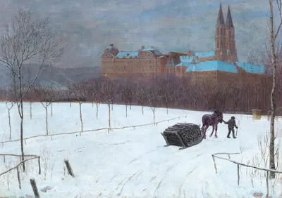 Зимний пейзаж в Клостернойбурге by Макс Карер, 1910 — digital art print download