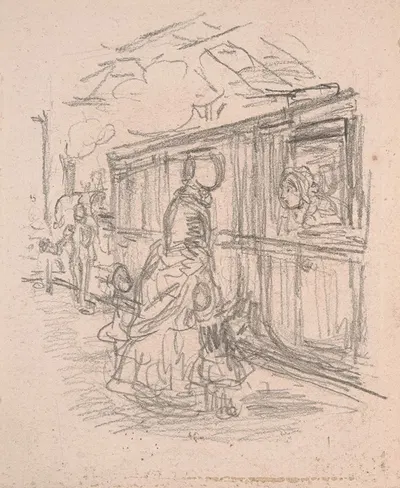 Boarding a Train by John Leech — digital art print download