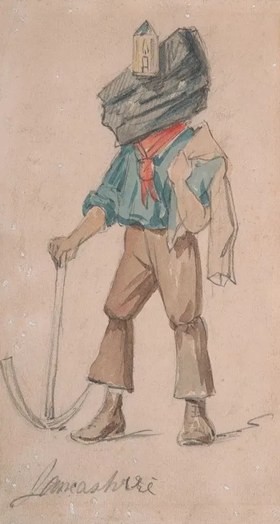 Caricature of the County Lancashire by John Leech — digital art print download