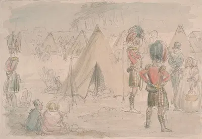 Highland Regiment in Camp by John Leech — digital art print download