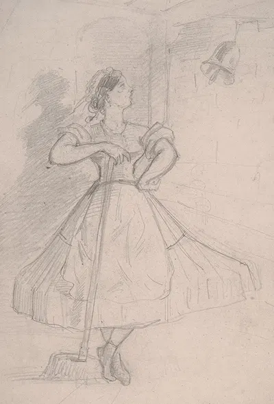 Maid with a Mop by John Leech — digital art print download