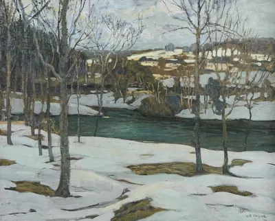 Река в снегу by Уолтер Элмер Шофилд, 1906 — digital art print download