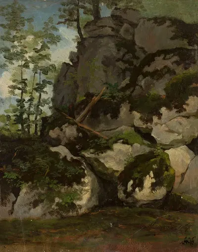 Пейзаж с камнями из окрестностей Мзурова by Адриан Глебоцкий, 1867 — digital art print download