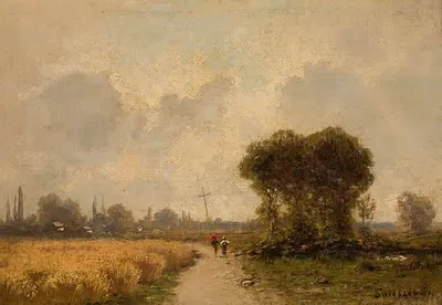 Landscape with a road by Aleksander Swieszewski — digital art print download