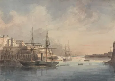 Вид на Мальту by Чарльз Дайс, 1848 — digital art print download